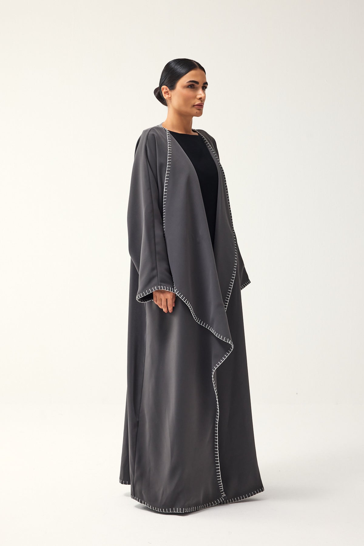 GREY OVERSIZED FIT CREPE DAILY ABAYA