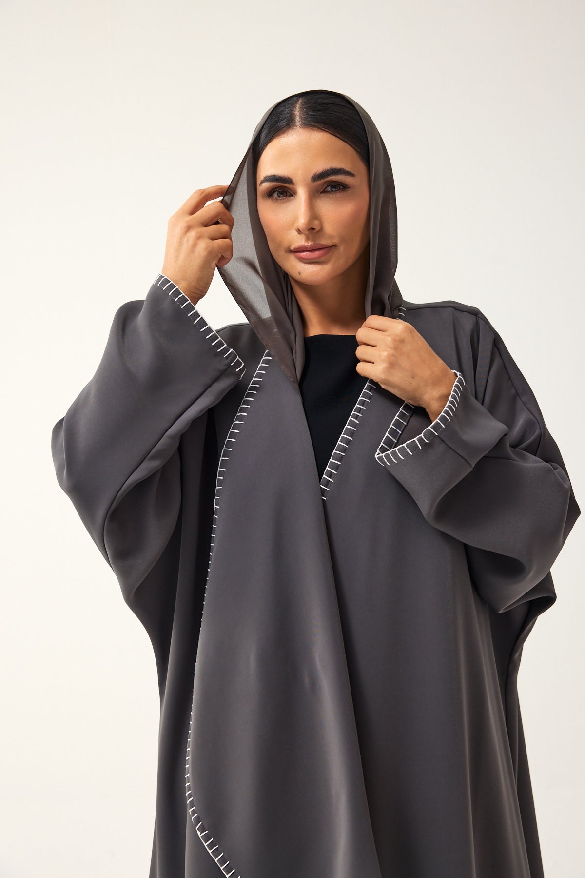 GREY OVERSIZED FIT CREPE DAILY ABAYA