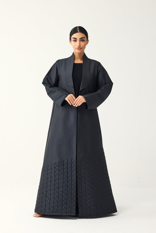 BLACK A-LINE FIT TAFFETA ABAYA