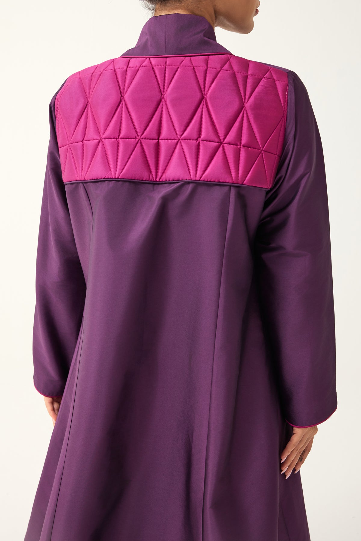 PURPLE AND PINK A-LINE FIT TAFFETA ABAYA