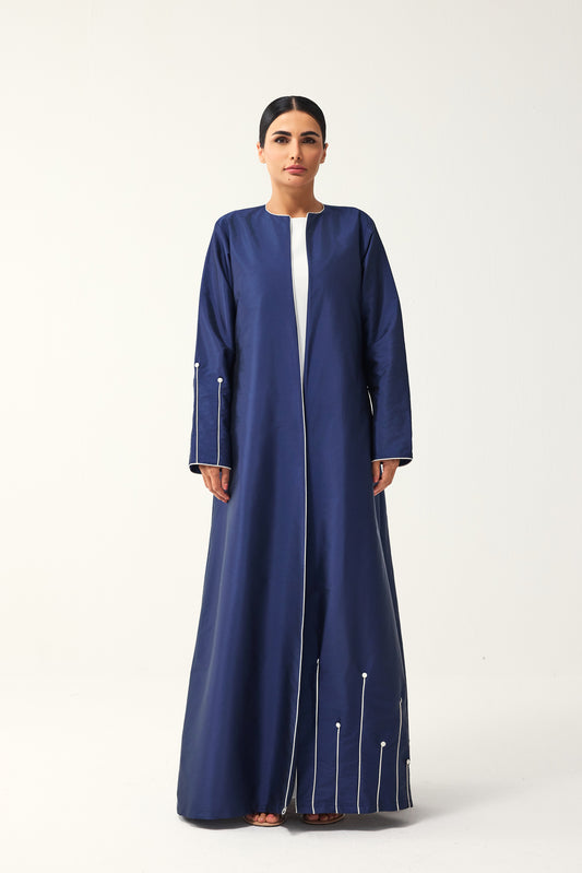 BLUE LOOSE FIT TAFFETA ABAYA