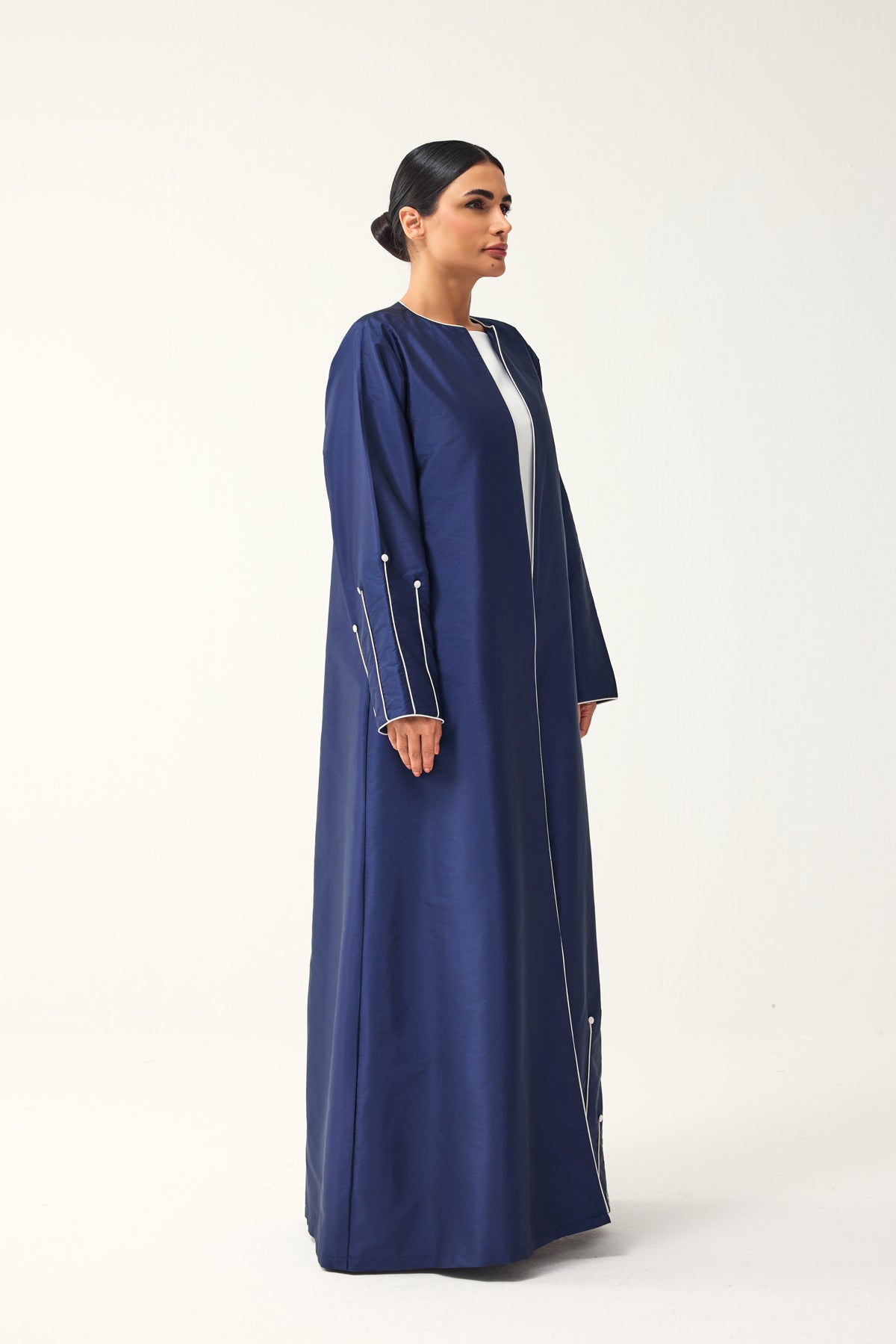 BLUE LOOSE FIT TAFFETA ABAYA