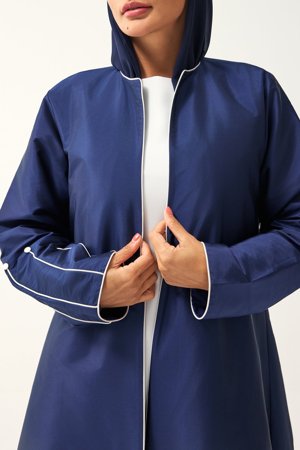 BLUE LOOSE FIT TAFFETA ABAYA