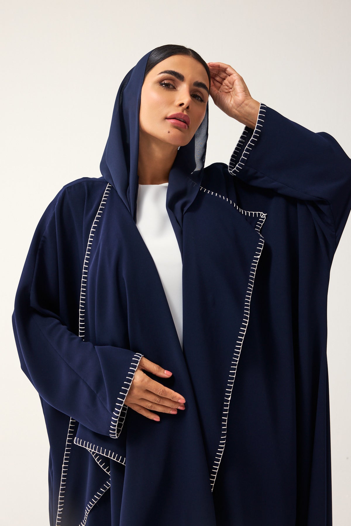 NAVY BLUE OVERSIZED FIT CREPE DAILY ABAYA