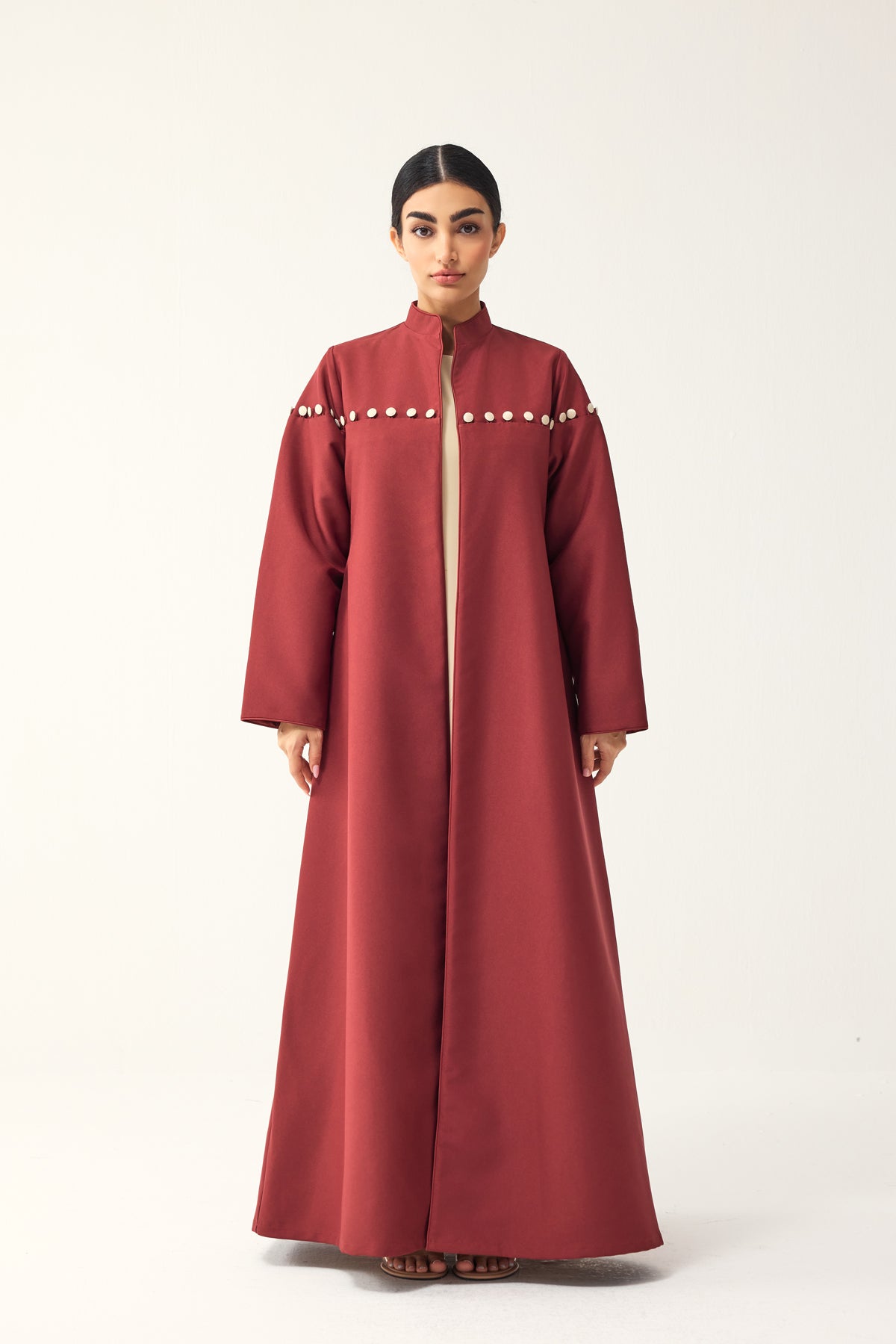 RED STRAIGHT FIT ABAYA