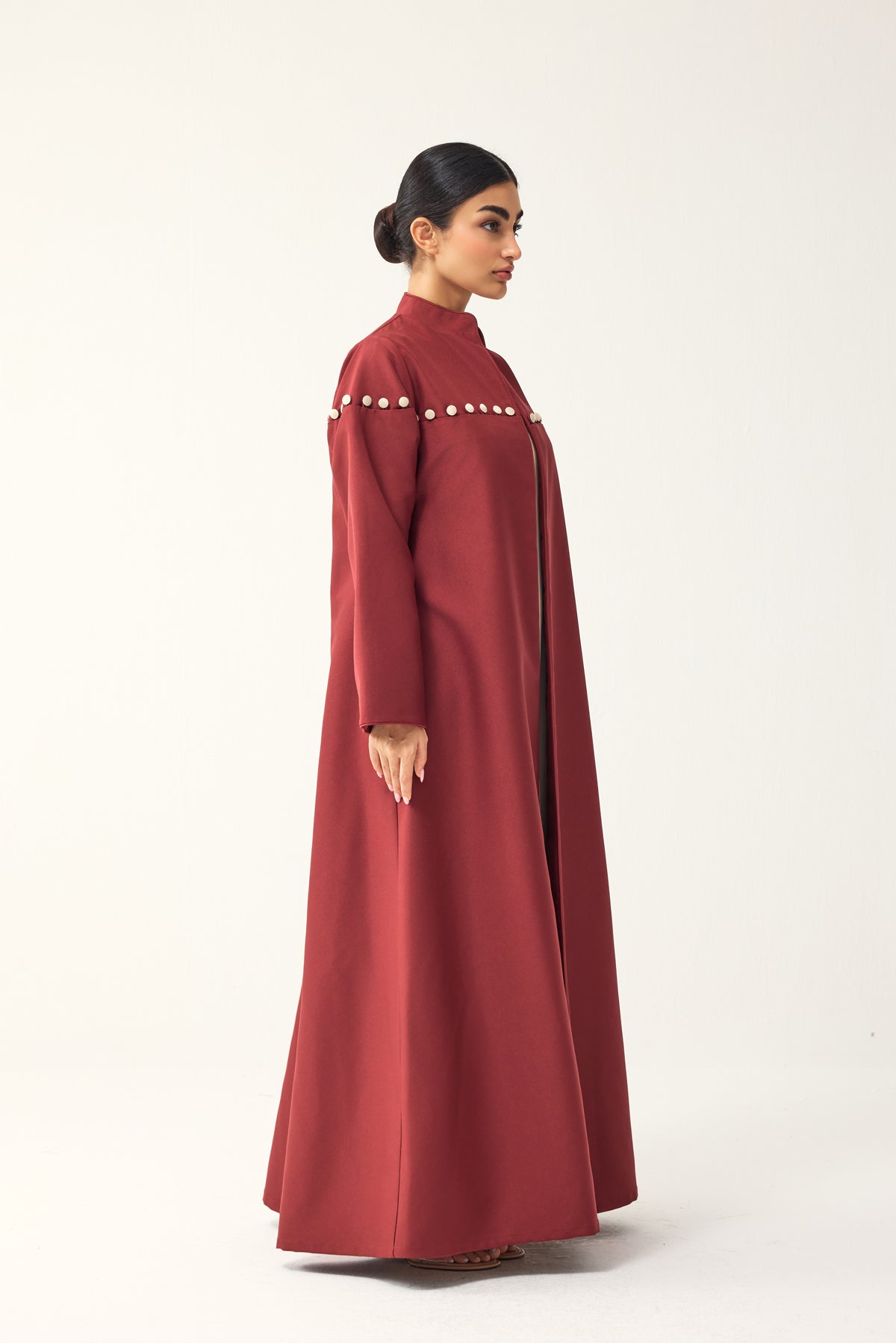 RED STRAIGHT FIT ABAYA