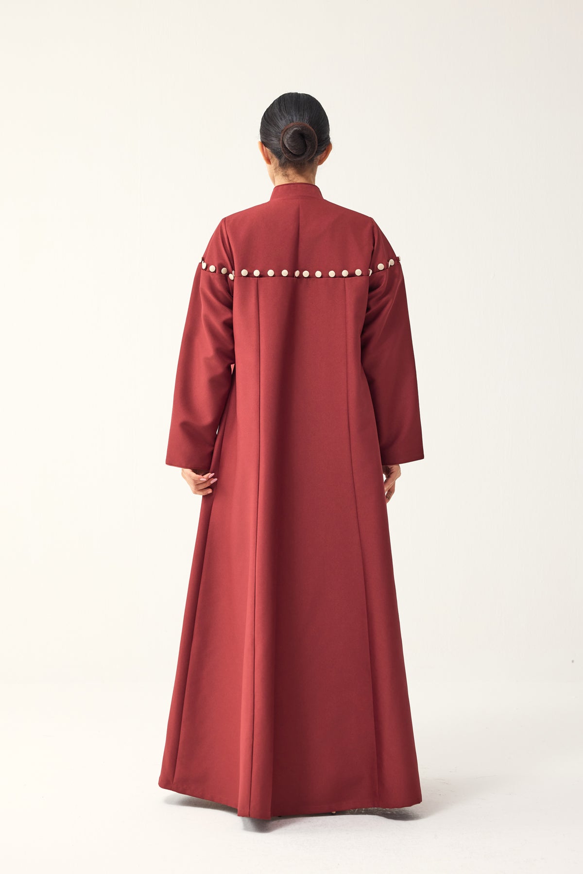 RED STRAIGHT FIT ABAYA