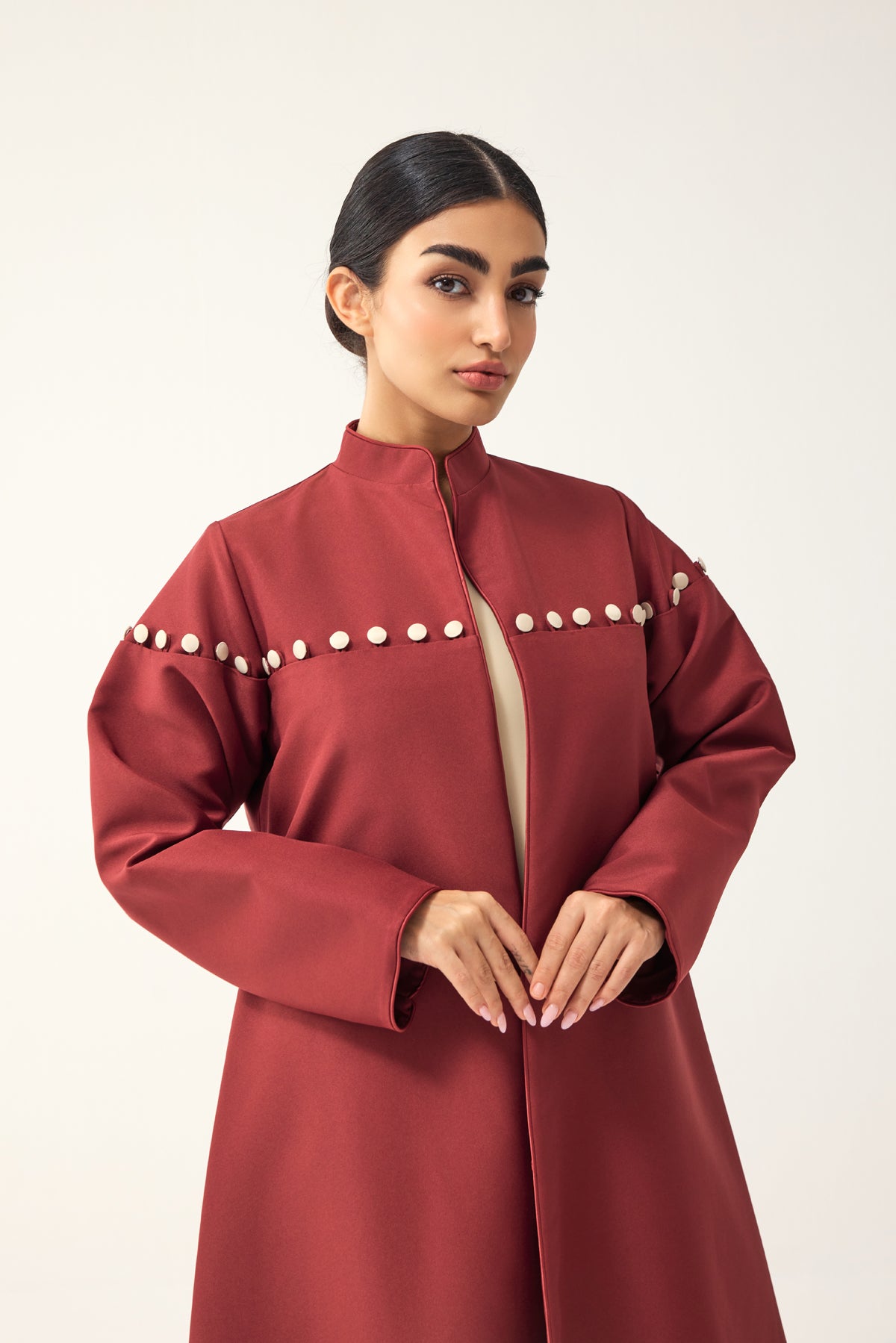 RED STRAIGHT FIT ABAYA