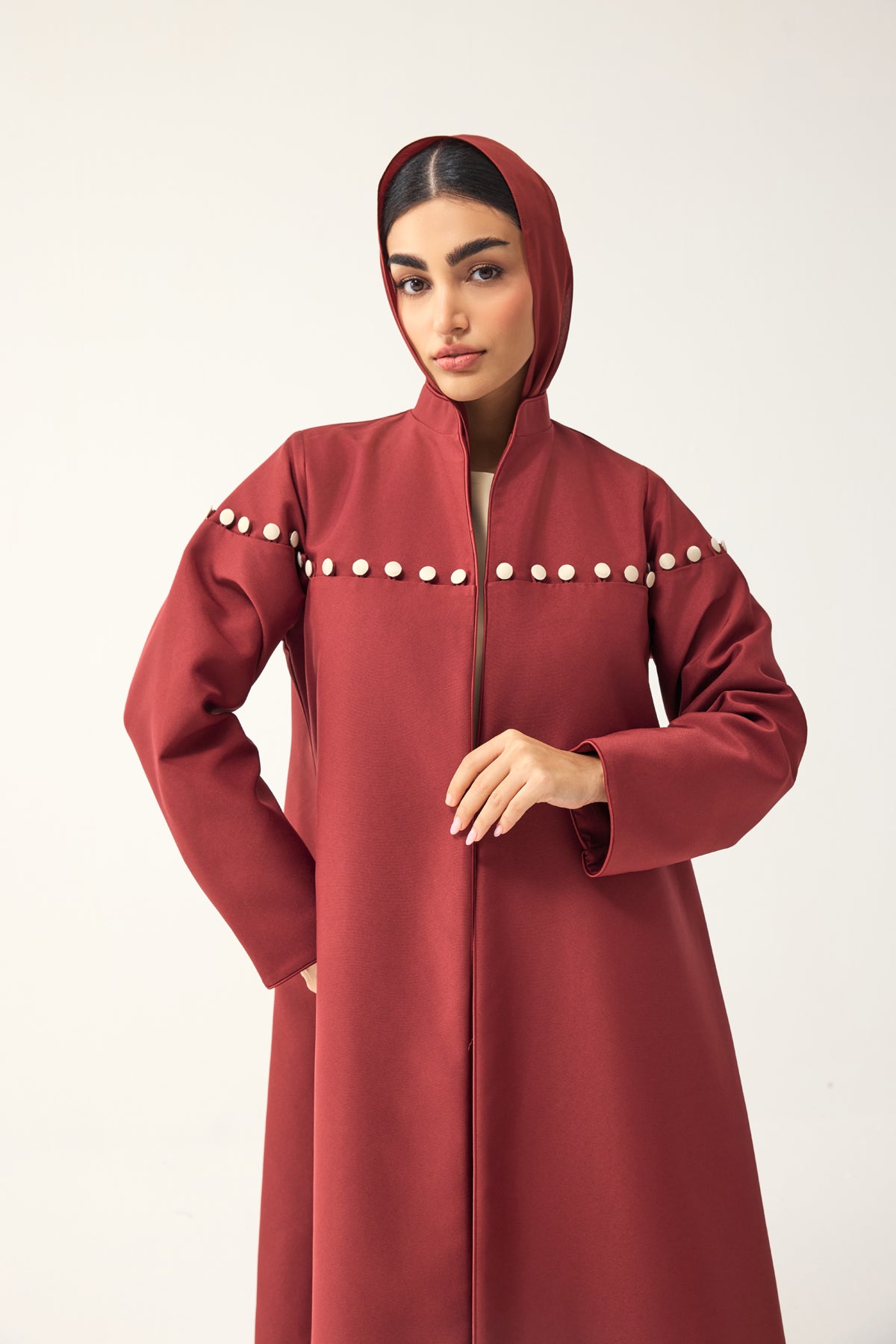 RED STRAIGHT FIT ABAYA