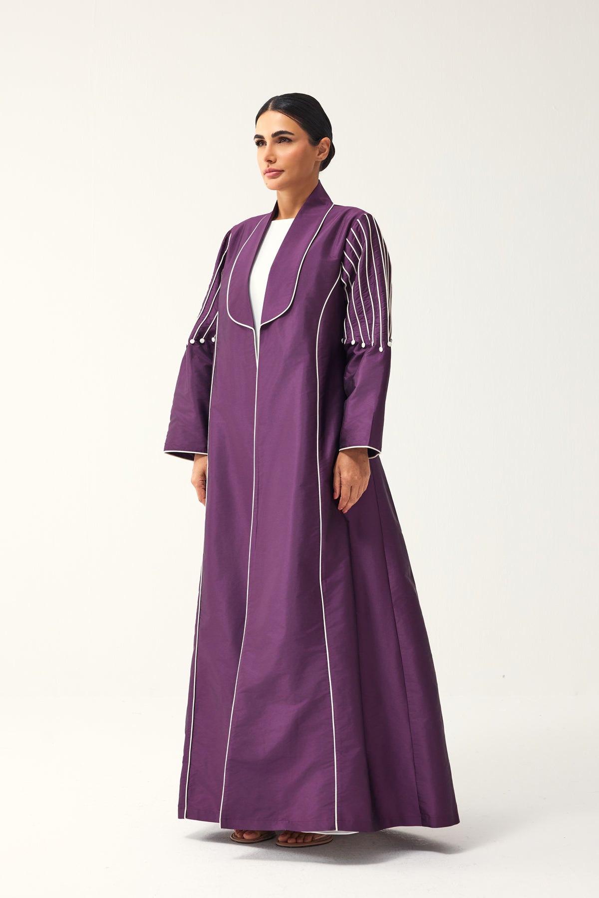 PURPLE LOOSE FIT TAFFETA ABAYA