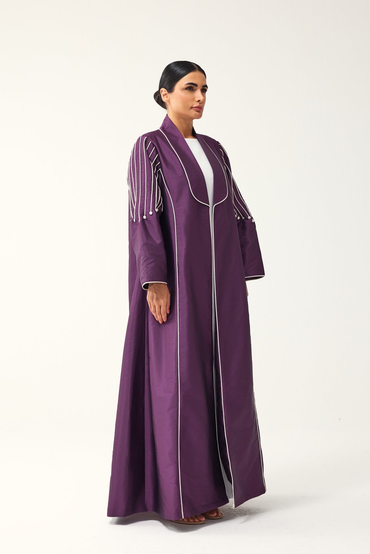 PURPLE LOOSE FIT TAFFETA ABAYA