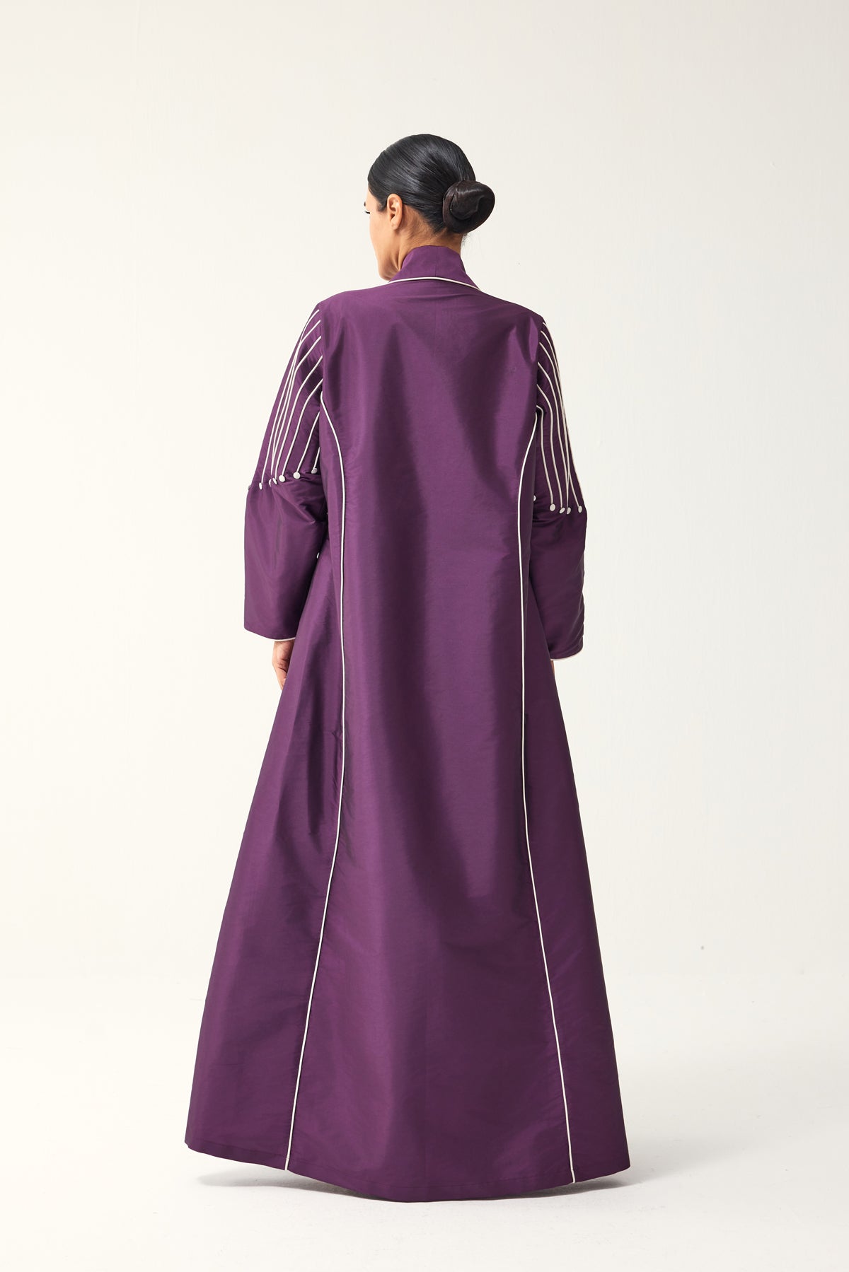 PURPLE LOOSE FIT TAFFETA ABAYA