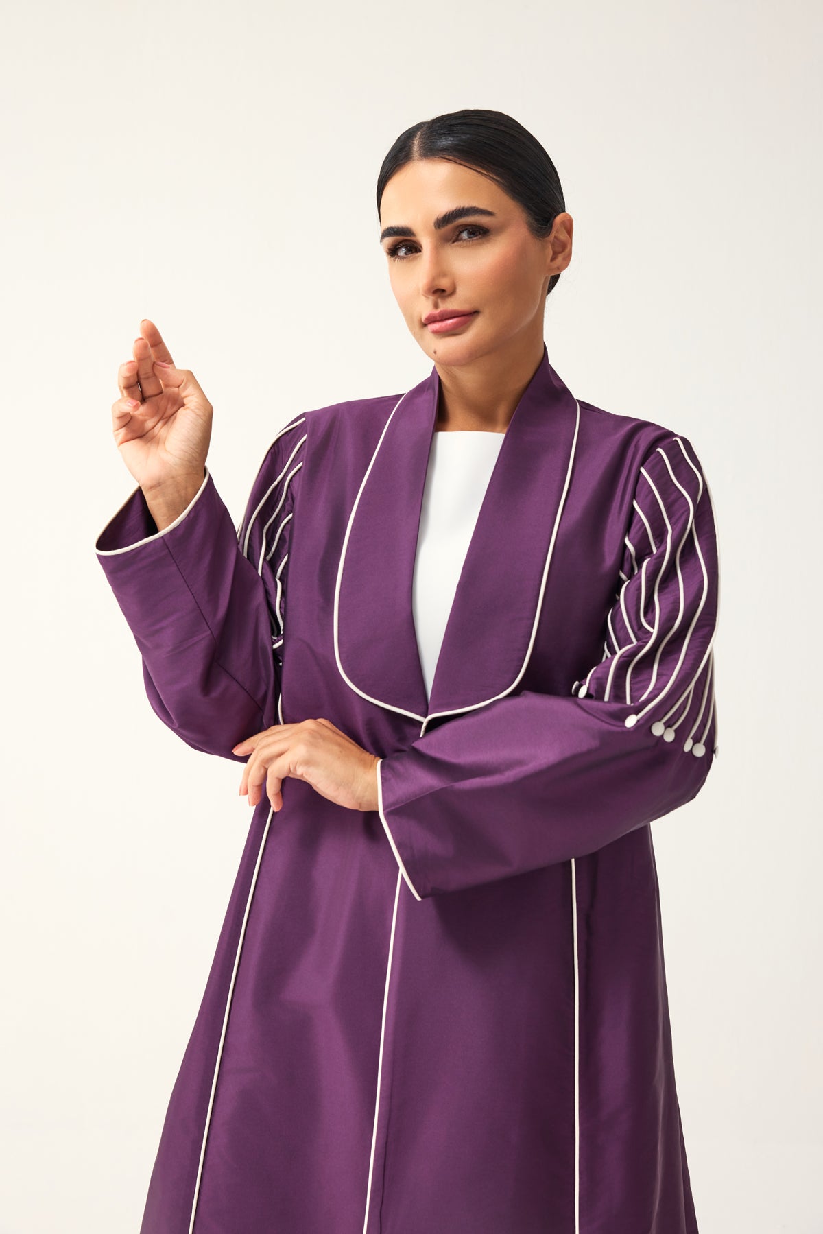 PURPLE LOOSE FIT TAFFETA ABAYA