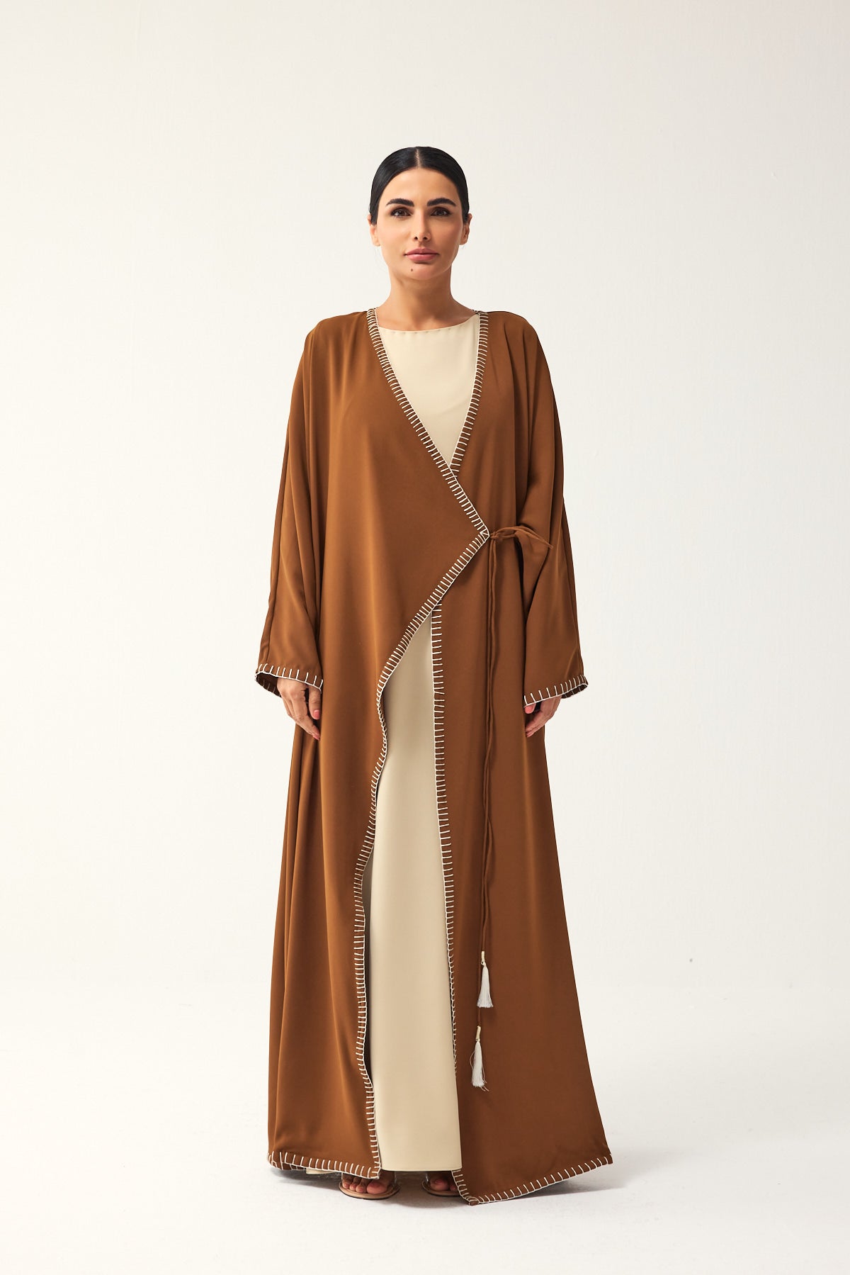 TAN BROWN OVERSIZED FIT CREPE DAILY ABAYA