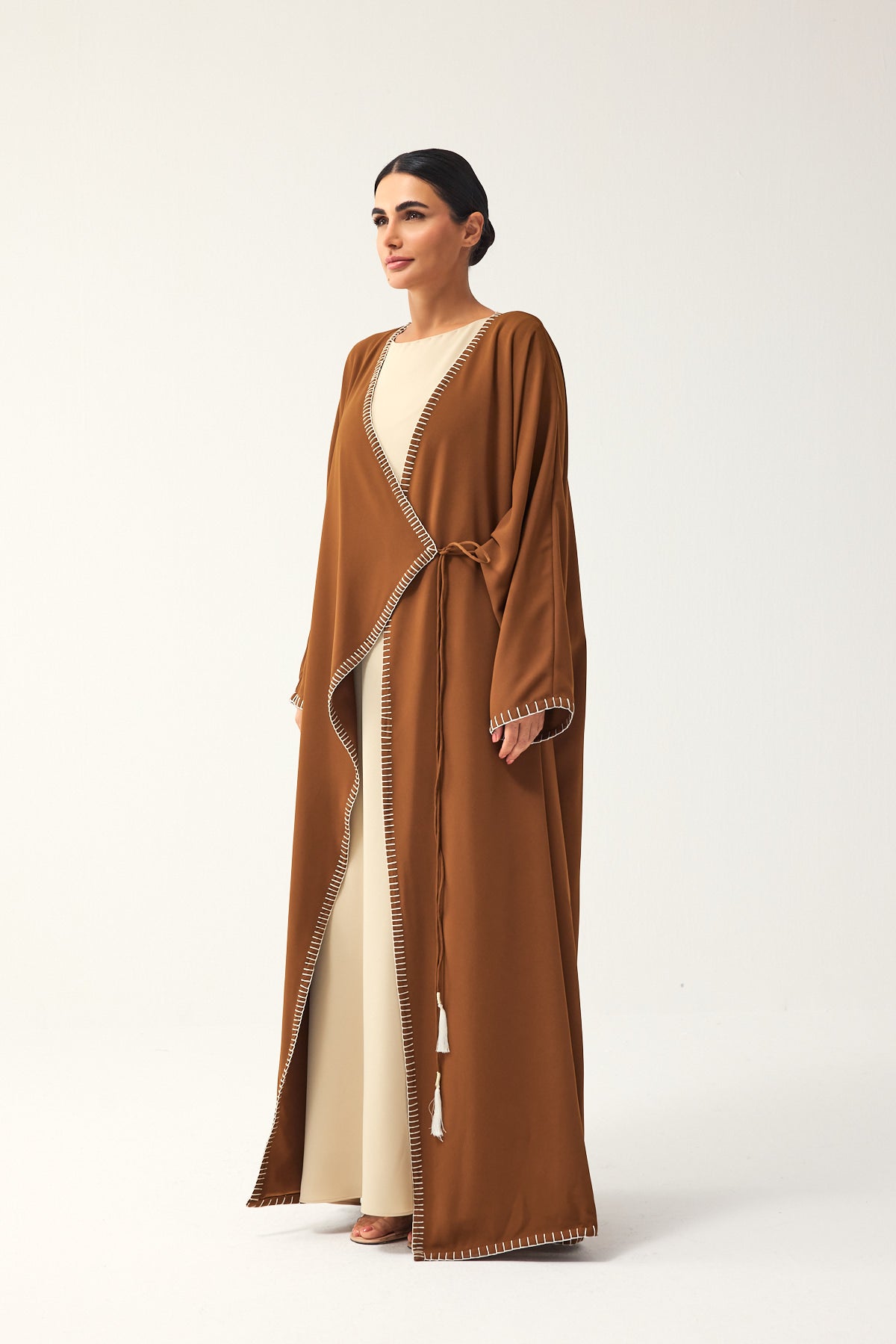 TAN BROWN OVERSIZED FIT CREPE DAILY ABAYA