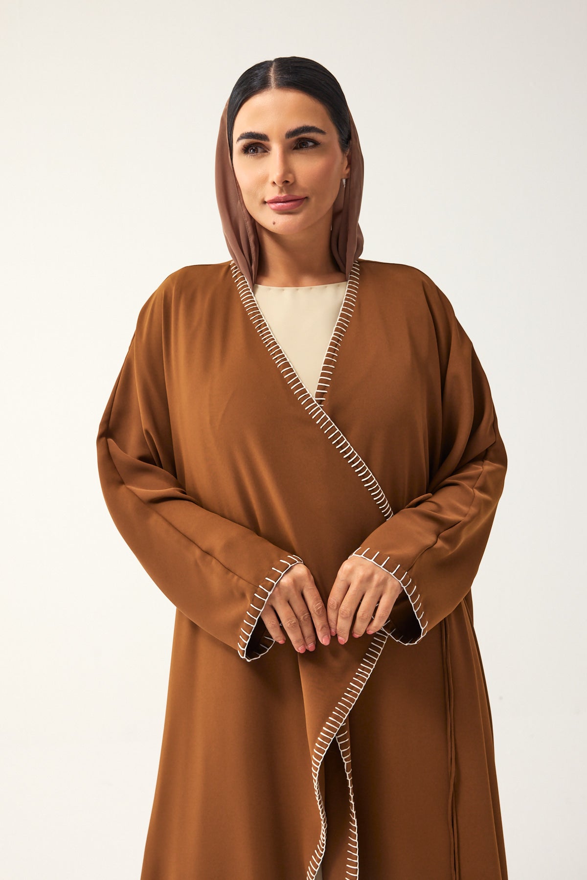 TAN BROWN OVERSIZED FIT CREPE DAILY ABAYA