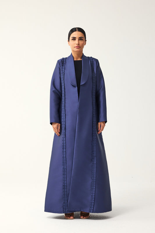 BLUE STRAIGHT FIT SATIN ABAYA