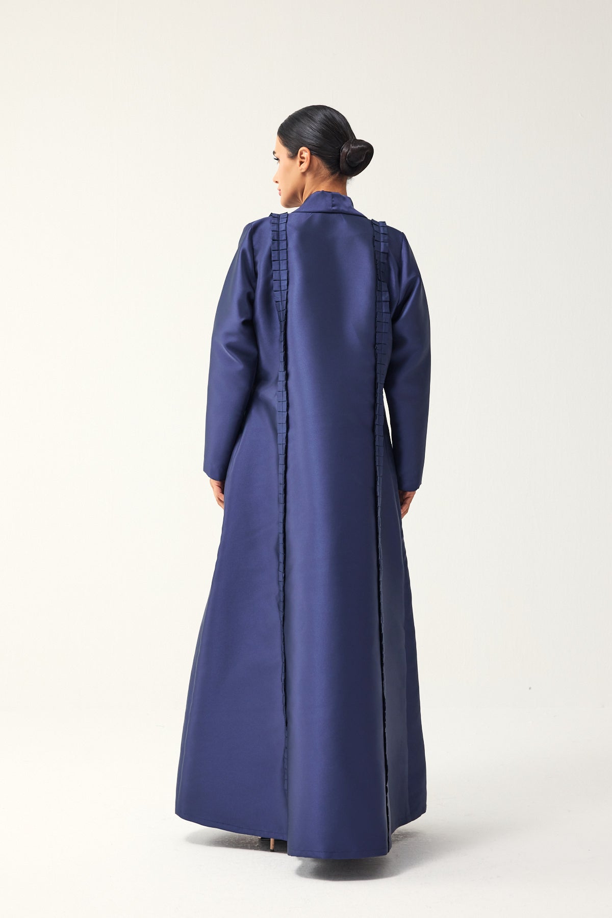 BLUE STRAIGHT FIT SATIN ABAYA