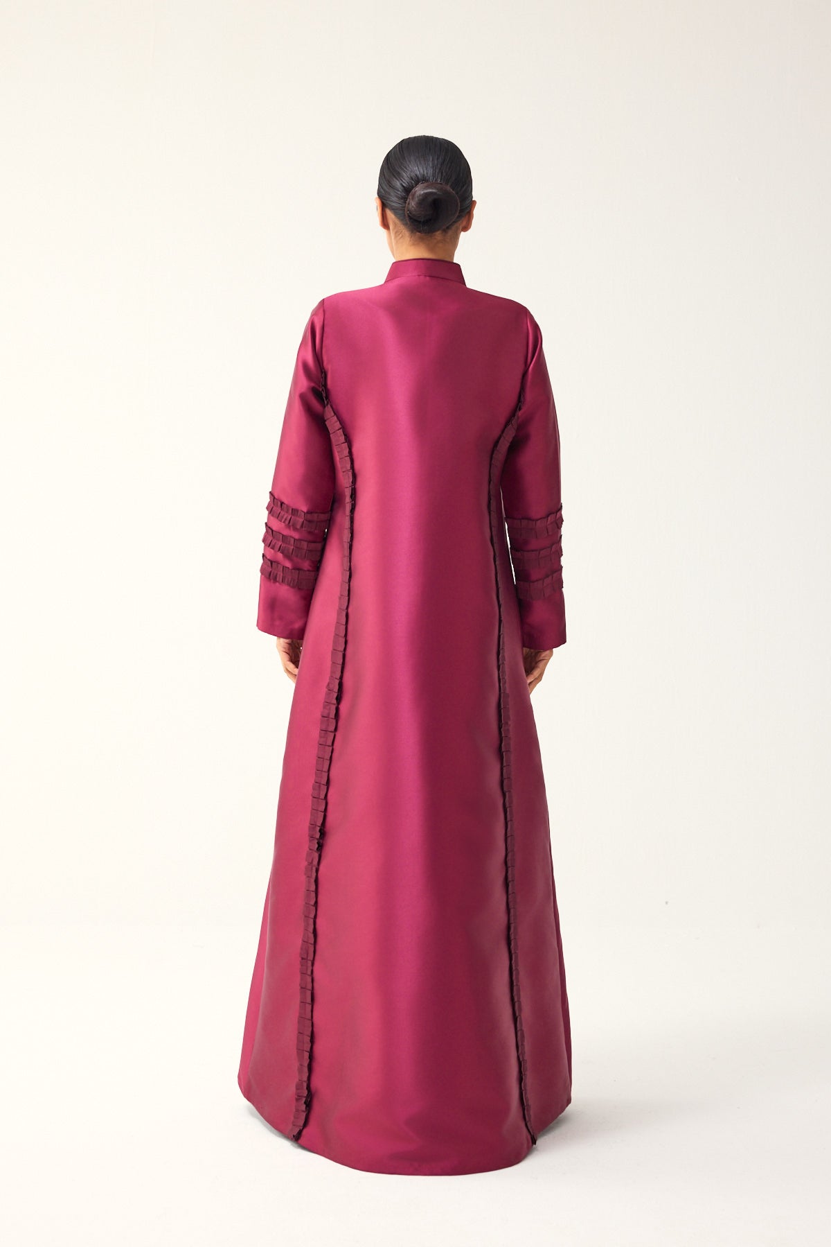 MAGENTA STRAIGHT FIT SATIN ABAYA