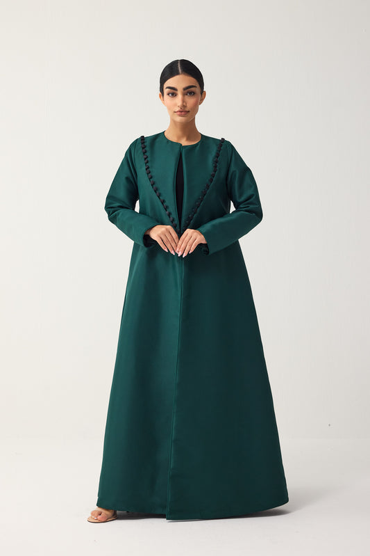 DEEP GREEN STRAIGHT FIT ABAYA