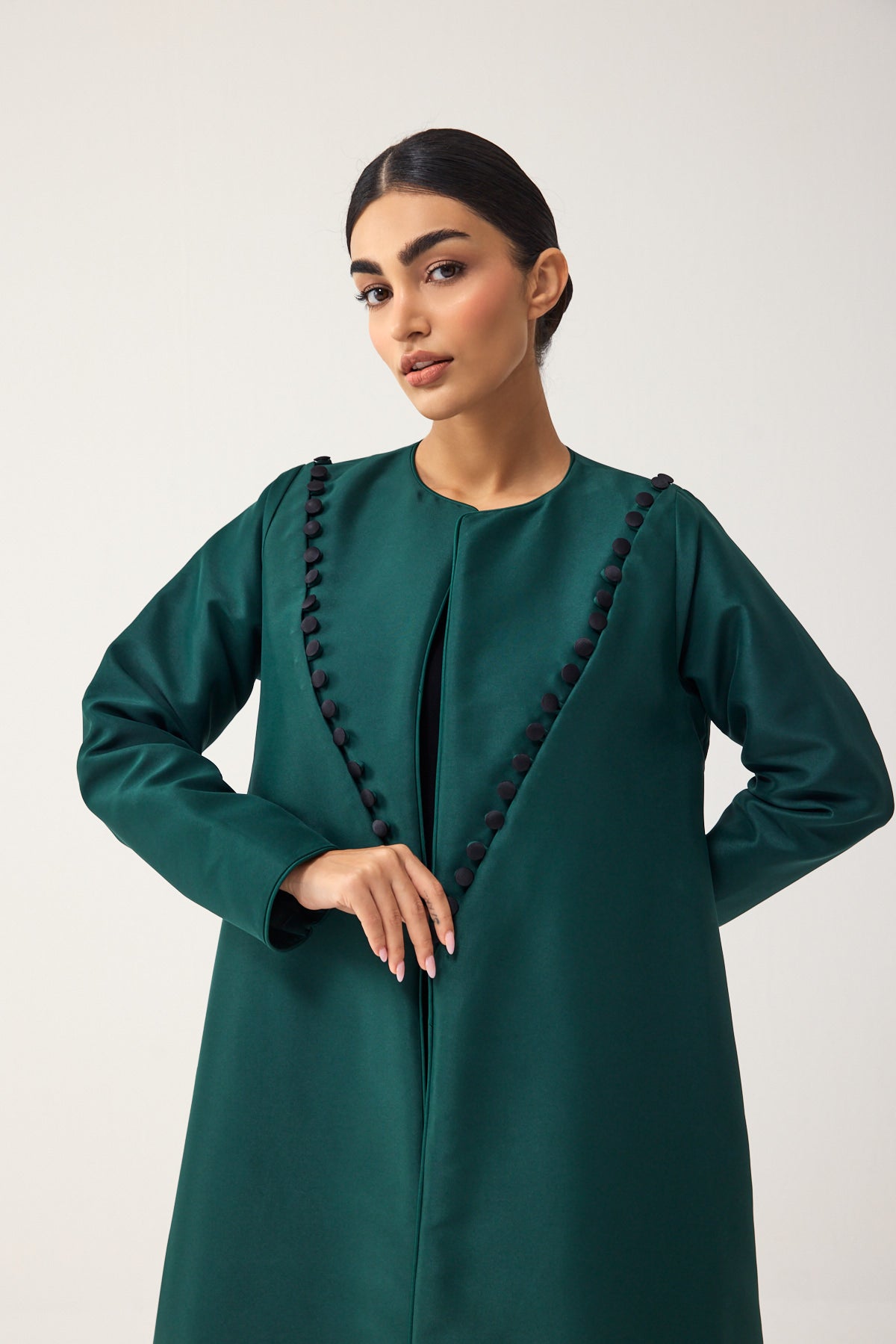 DEEP GREEN STRAIGHT FIT ABAYA